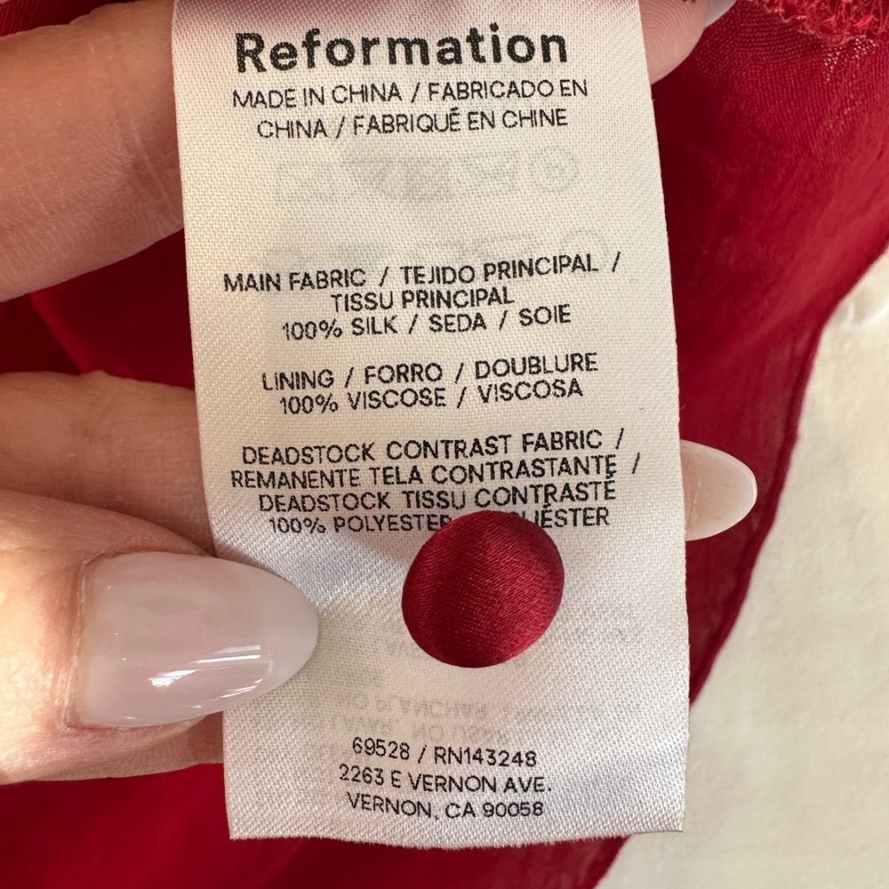 Reformation Red One-Shoulder Satin Mini Dress - Picture 11 of 12
